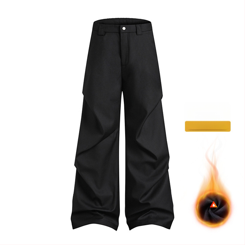 Vyrams skirtos kasdieninės kelnės su fliso pamušalu, laisvas kirpimas, vidurio juosmens, užtrauktukas, poliesterio mišinys