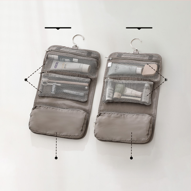 FaSoLa kelioninė kosmetikos ir higienos priemonių saugojimo krepšys – poliesteris, delninės stiliaus, kabinamas, pertvaromis, didelė talpa