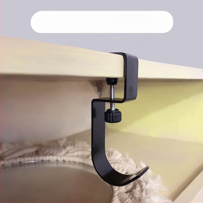 Metalinė kabykla prie stalo krašto, vieno kabliuko, lengvas prabangos stilius, apkrova virš 30 kg