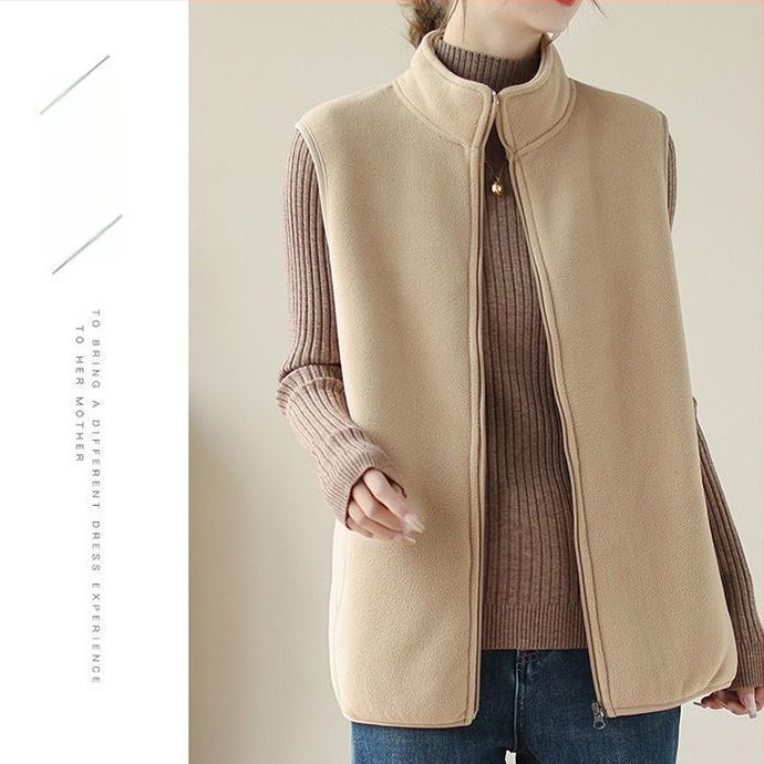 Chenille liemenė su polo apykakle, įprastas kirpimas, Spandex iki 30%, pavasaris 2025