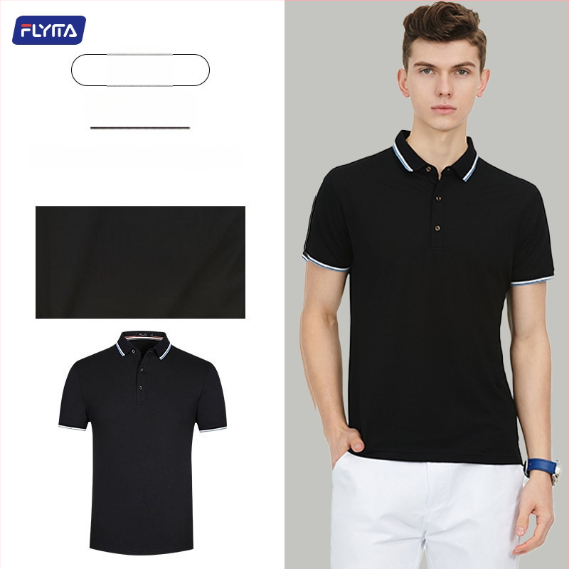 Polo marškiniai su pritaikytu išsiuvinėtu logotipu, korėniškojo versijos stilius, laisvas kirpimas, trumpomis rankovėmis, medvilnės audinys