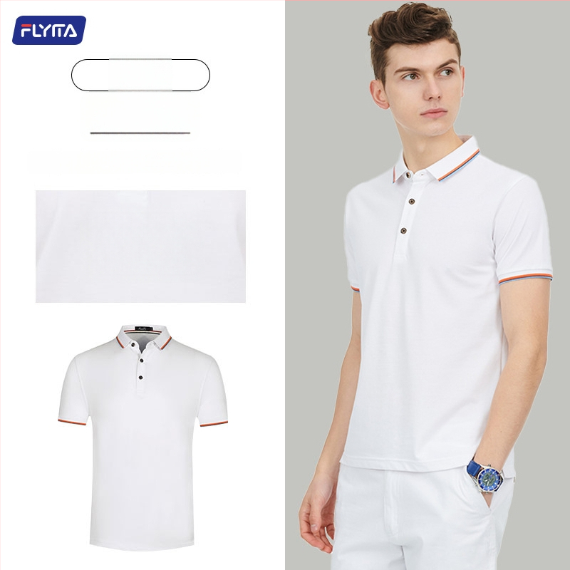 Polo marškiniai su pritaikytu išsiuvinėtu logotipu, korėniškojo versijos stilius, laisvas kirpimas, trumpomis rankovėmis, medvilnės audinys