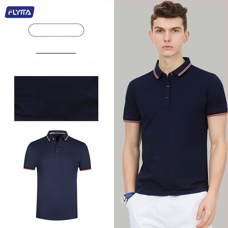 Polo marškiniai su pritaikytu išsiuvinėtu logotipu, korėniškojo versijos stilius, laisvas kirpimas, trumpomis rankovėmis, medvilnės audinys