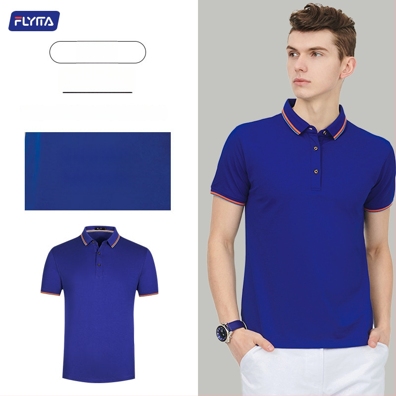 Polo marškiniai su pritaikytu išsiuvinėtu logotipu, korėniškojo versijos stilius, laisvas kirpimas, trumpomis rankovėmis, medvilnės audinys