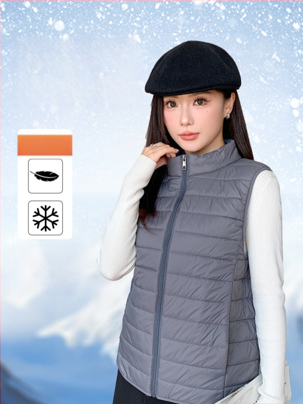 Moteriška liemenė su V kaklu, nailono audinys, poliesterio-pamuko užpildas, žiema 2025, kasdienis stilius