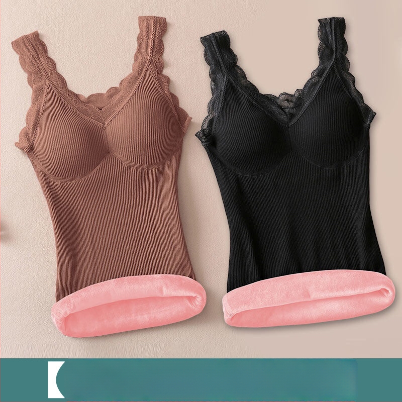 Naiste nailonist soe vest veluurvoodriga, õmblusteta, kahekordne kiht, V-kaelus, sobib aluskihiks või väline rõivas