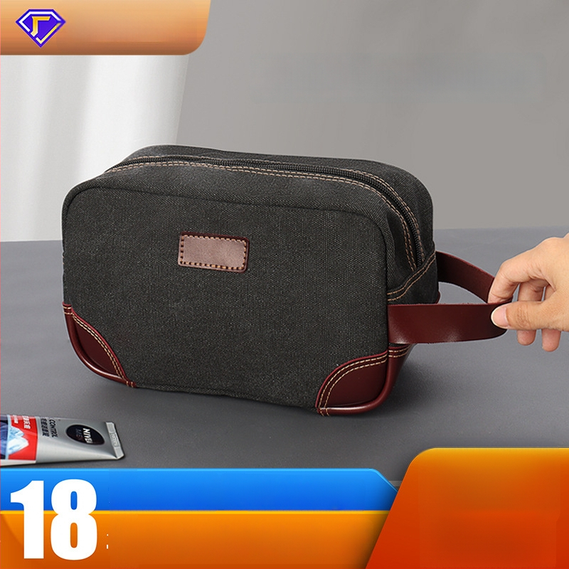 Vyrų kelioninis kosmetinės krepšys – didelė talpa, kubo formos drobės krepšys, sausai–drėgnai atskyrimas, kelioninis kosmetikos organizatorius