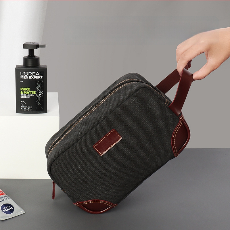 Vyrų kelioninis kosmetinės krepšys – didelė talpa, kubo formos drobės krepšys, sausai–drėgnai atskyrimas, kelioninis kosmetikos organizatorius