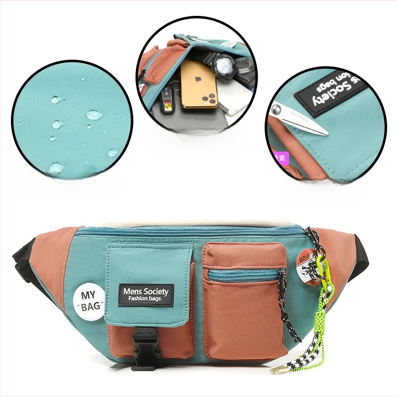 Vyrų krūtinės krepšys, drobė, gatvės stilius, atsparus dėvėjimui ir lengvina naštą