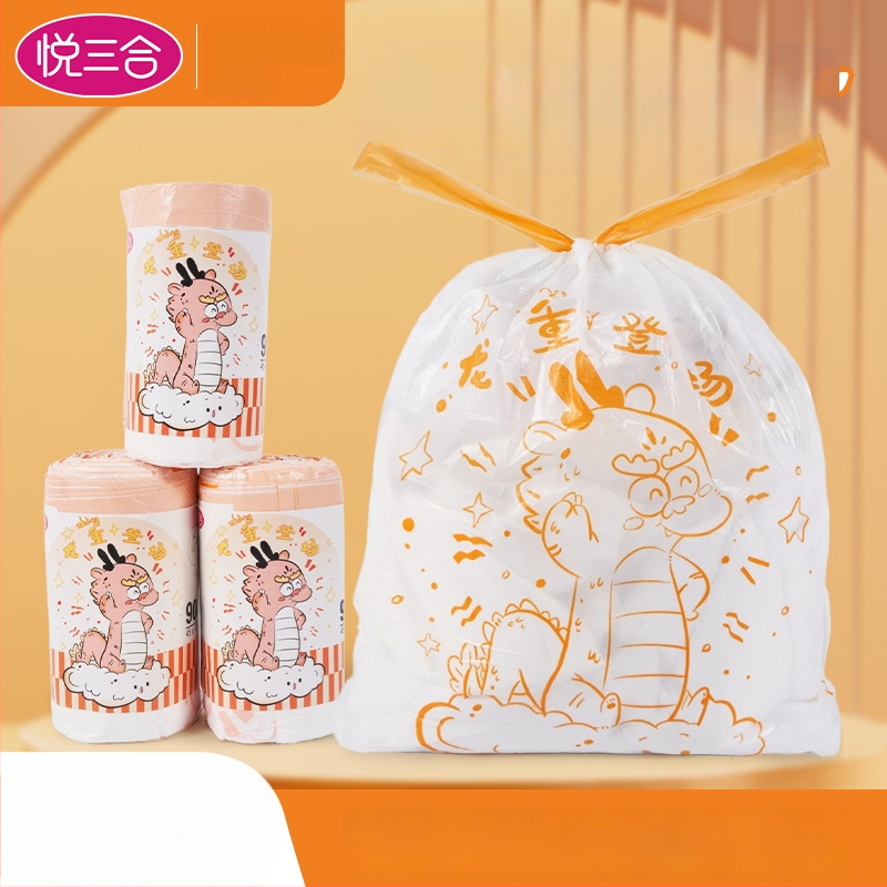 Joyful Trinity PE paksendatud tõmbe-kinnitusega prügikotid koduseks kasutamiseks, 90 tk, ühekordsed