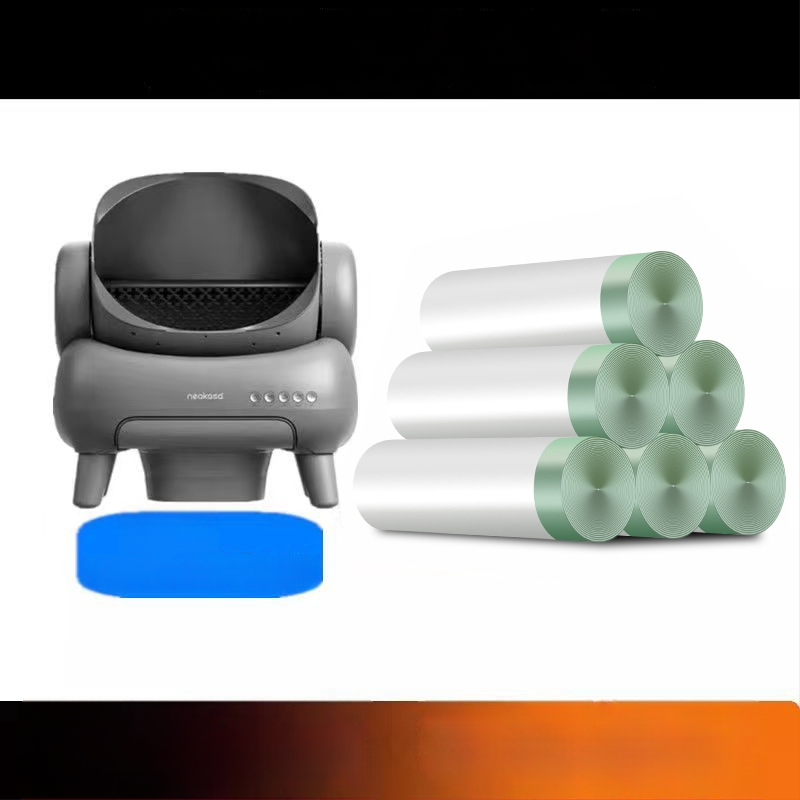 Išmanios katės tualeto atliekų maišas – sutirštintas PE, raišteliu užsegamas, tinkamas naminiams gyvūnėliams ir išmaniosioms dėžėms