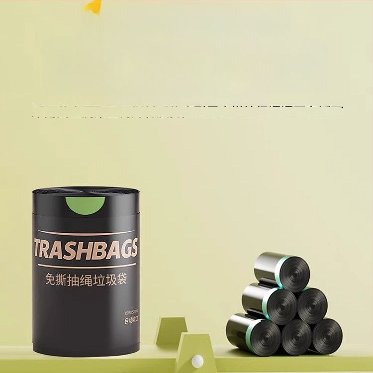 Prügikott, paksenenud polüetüleen, rebestuskindel, automaatne köis-sulg sulgemine, kodu ja üliõpilaste kasutamiseks, korduvkasutatav