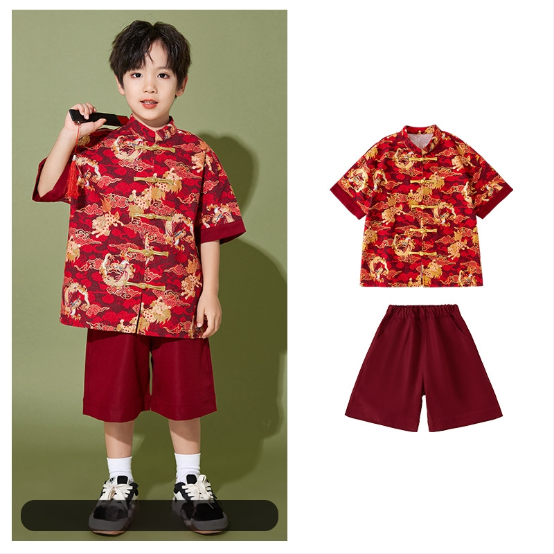 Vaikų scenos kostiumas kinų stiliaus, 100% poliesteris, visos sezonos, unisex, nuo 8 metų.