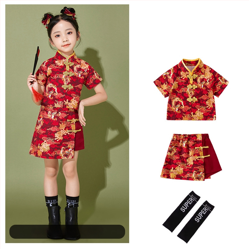 Vaikų scenos kostiumas kinų stiliaus, 100% poliesteris, visos sezonos, unisex, nuo 8 metų.