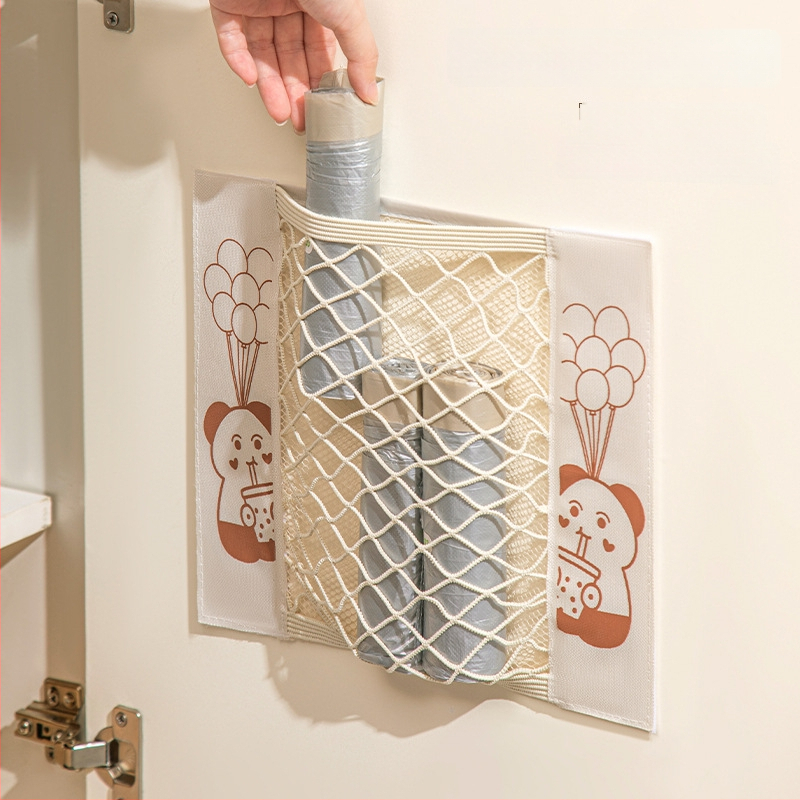 Seinakujuline võrgutorb Velcro sulgemisega prügikotiasjade hoiustamiseks — polüester, kodu sisustus, paksenenud disain