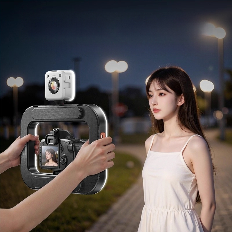 Rankinis mini žiedinė šviesa telefonams, nešiojama fotografijos lempa su daugybe lygių reguliavimo, 10–50W, 220V