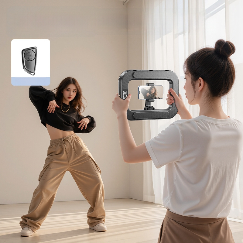 Rankinis mini žiedinė šviesa telefonams, nešiojama fotografijos lempa su daugybe lygių reguliavimo, 10–50W, 220V