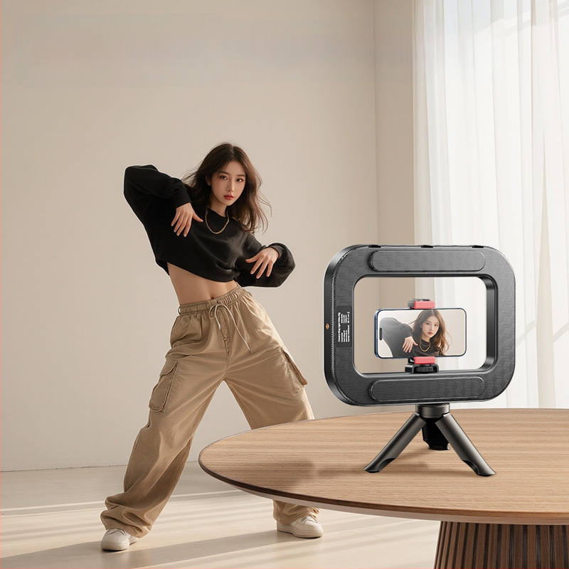 Rankinis mini žiedinė šviesa telefonams, nešiojama fotografijos lempa su daugybe lygių reguliavimo, 10–50W, 220V