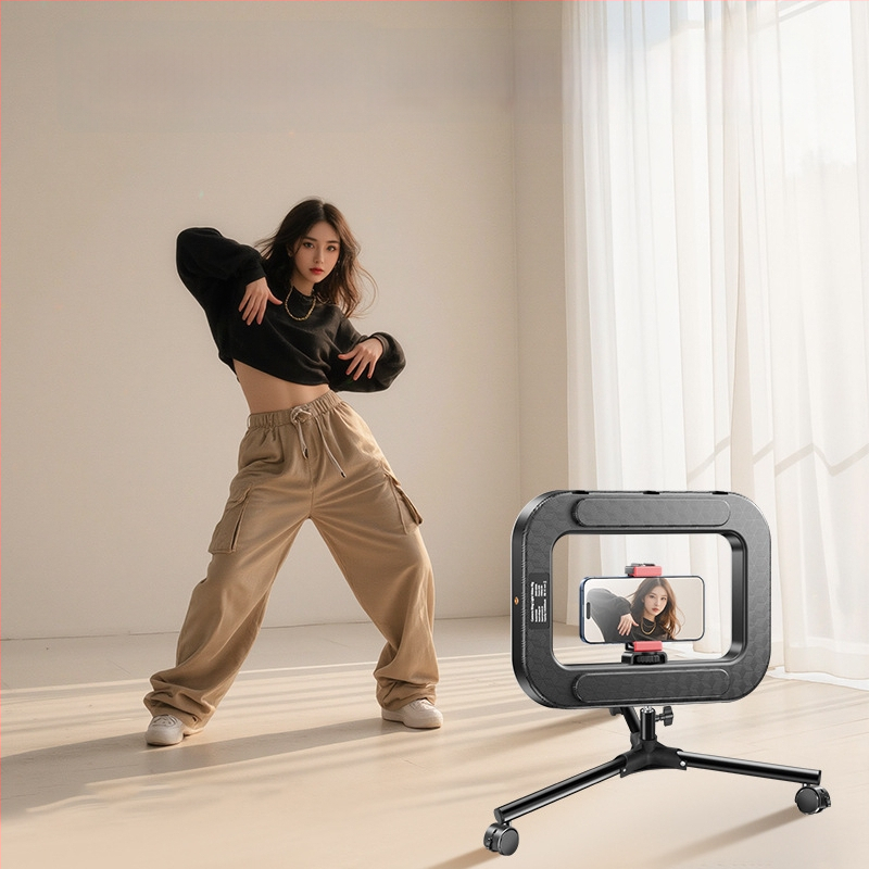 Rankinis mini žiedinė šviesa telefonams, nešiojama fotografijos lempa su daugybe lygių reguliavimo, 10–50W, 220V