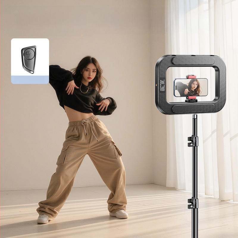 Rankinis mini žiedinė šviesa telefonams, nešiojama fotografijos lempa su daugybe lygių reguliavimo, 10–50W, 220V