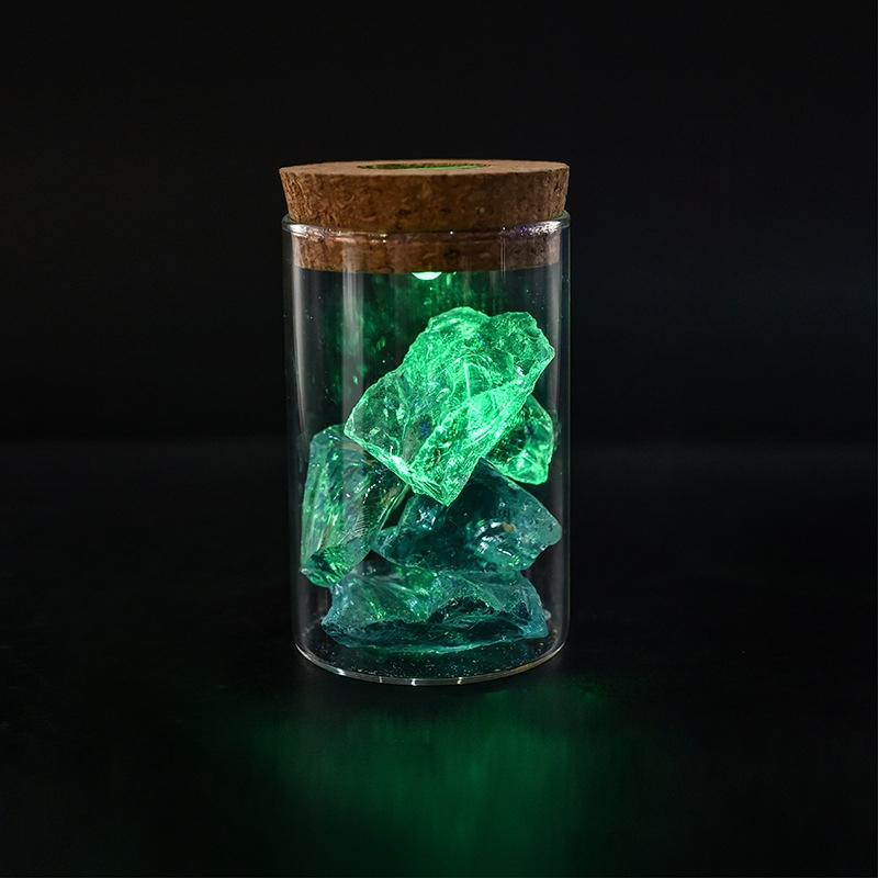 Valgustusega klaasist hoiukarp borosilikaatklaasiga - kõrge läbipaistvus, kork-kaas, käevõrude kuvamiseks, tolmukaitse