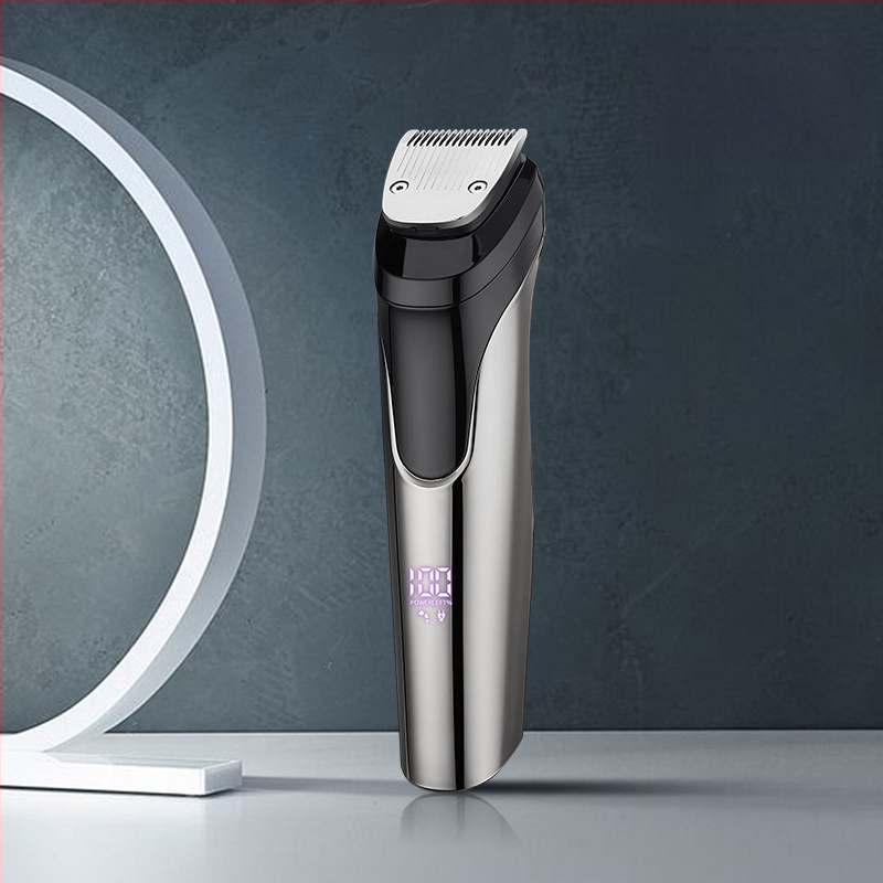 5-in-1 vīriešu kopšanas komplekts, deguna apmatojuma griezējs, nerūsējoša tērauda asmeņi, iebūvēta uzlādes baterija, pilnīgi mazgājams