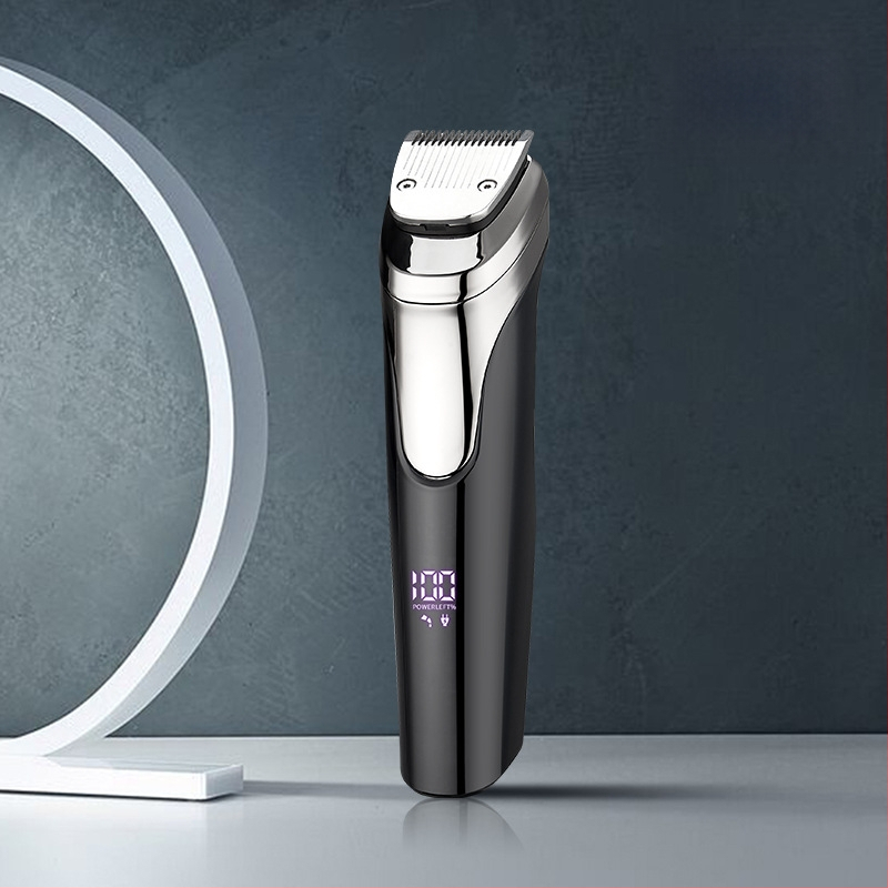 5-in-1 vīriešu kopšanas komplekts, deguna apmatojuma griezējs, nerūsējoša tērauda asmeņi, iebūvēta uzlādes baterija, pilnīgi mazgājams