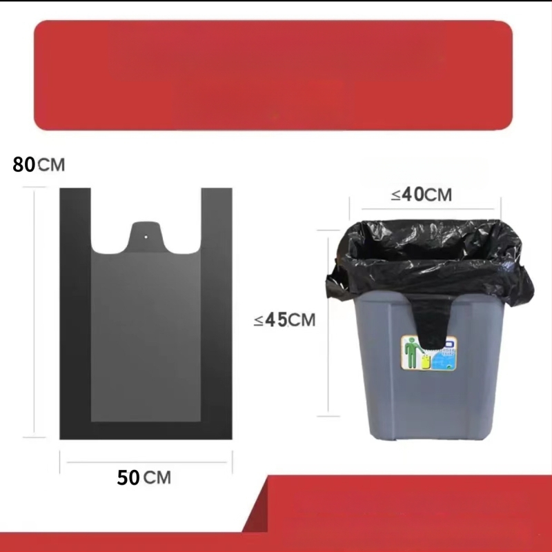 Stori šiukšlių maišai su rankenomis, liemenės stiliaus, vienkartiniai, namų ūkiui ir virtuvei