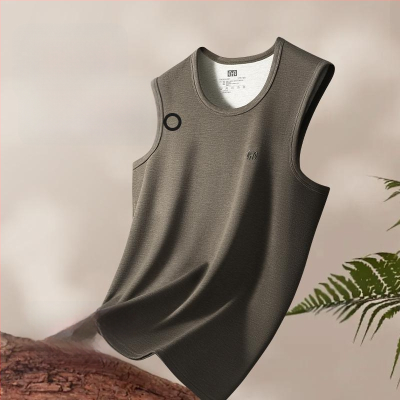 Meeste termiline villane vest antibakteriaalse kahepoolse veluuriga, paks 3-kihiline konstruktsioon, ümmargune kaelus