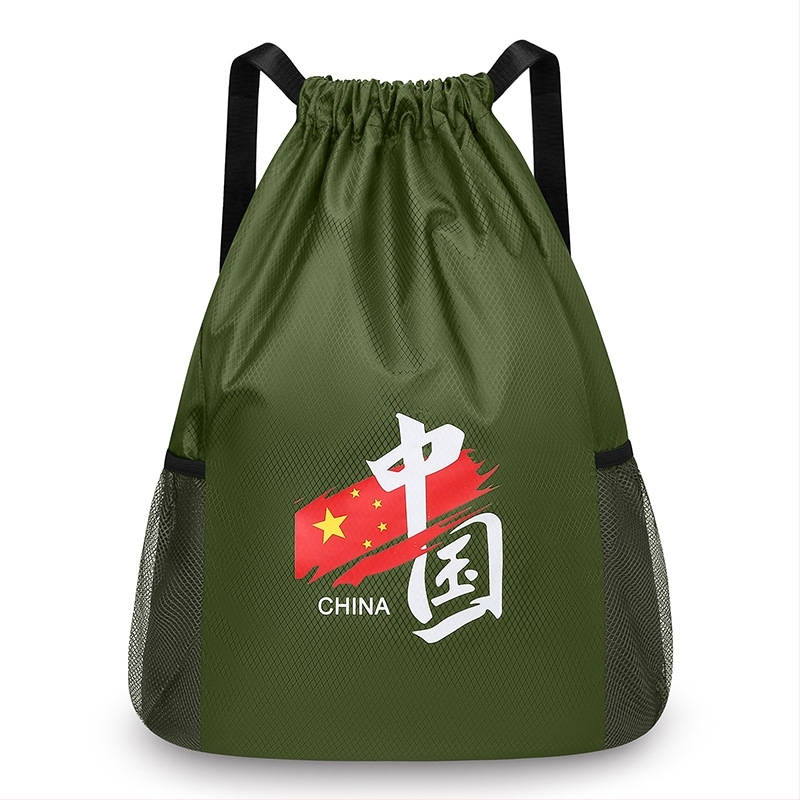 Sportinė kuprinė su virvele kelionėms — lengvas nailoninis krepšys didelė talpa, atsparus vandeniui, kvėpuojantis, apsauga nuo vagių, vidinė telefono kišenė