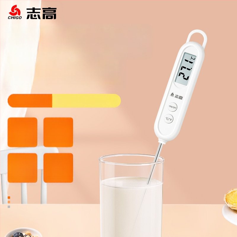 Chigo vandens termometras su zondo tipo jutikliu, aukšto tikslumo, 0,1°C raiška, pritaikomi nustatymai, tinka maisto gaminimui ir kūdikių maudymimui