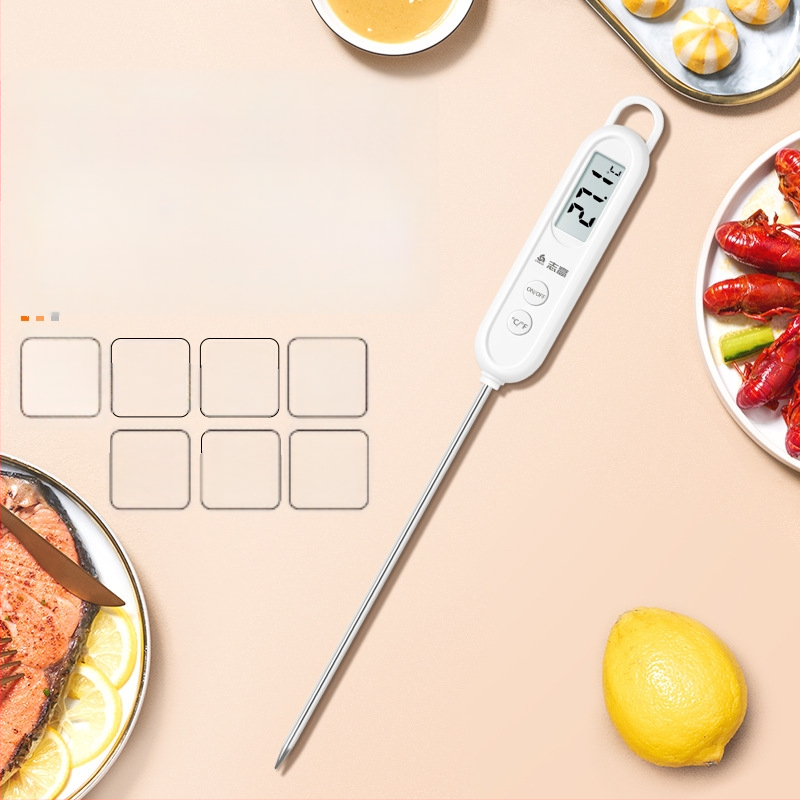 Chigo vandens termometras su zondo tipo jutikliu, aukšto tikslumo, 0,1°C raiška, pritaikomi nustatymai, tinka maisto gaminimui ir kūdikių maudymimui