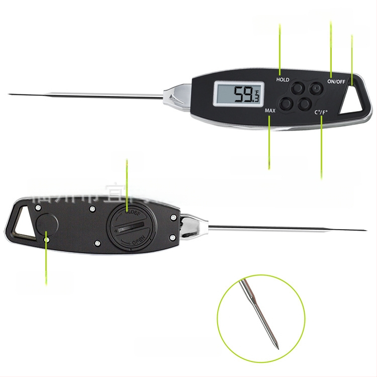 Maisto termometras – Yishang Superior Products; temperatūros raiška ±0,1 °C; pritaikoma apdorojimo funkcija; pakuotė 100 vnt