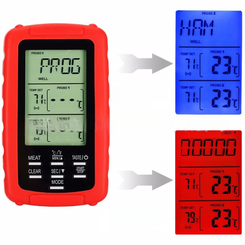 Belaidis dviejų kanalų maisto termometras su skaitmeniniu ekranu – diapazonas -20°C iki 300°C, raiška 1°C, tikslumas ±1°C