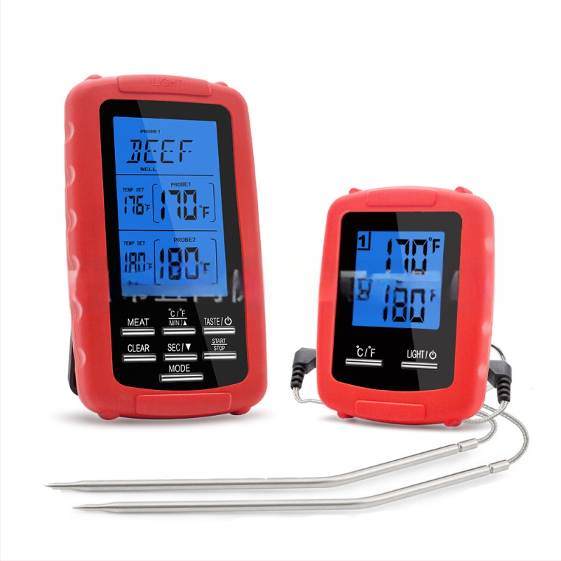 Belaidis dviejų kanalų maisto termometras su skaitmeniniu ekranu – diapazonas -20°C iki 300°C, raiška 1°C, tikslumas ±1°C
