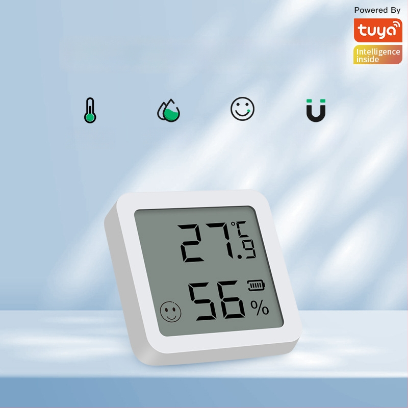 Bluetooth mini elektrinis temperatūros ir drėgmės matuoklis su LCD ekranu, diapazonas -5–55 °C, tikslumas ±0,5 °C