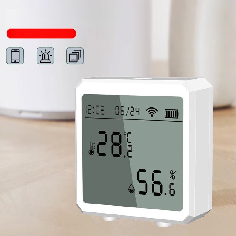 WiFi temperatūros ir drėgmės jutiklis išmaniu ryšiu (3x AAA baterijos)