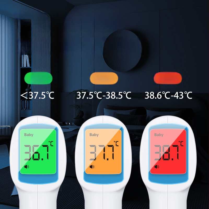 Medicininės klasės nekontaktinis infraraudonųjų spindulių kaktos termometras, 1 sekundės matavimas, 35–42°C diapazonas