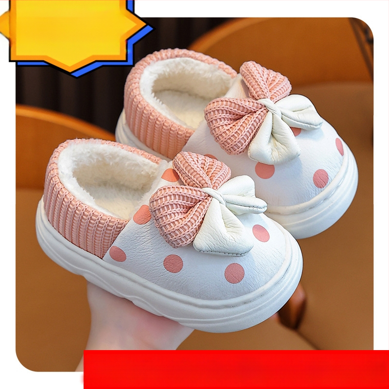 Bērnu čības meitenēm ziemā, princeses stila, augšdaļa no mikrofibras, TPR zole