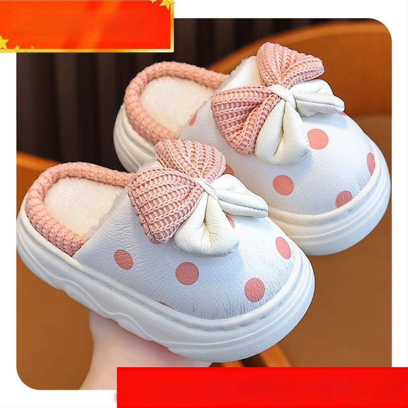 Bērnu čības meitenēm ziemā, princeses stila, augšdaļa no mikrofibras, TPR zole