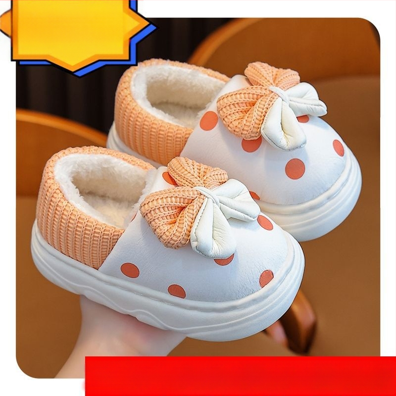 Bērnu čības meitenēm ziemā, princeses stila, augšdaļa no mikrofibras, TPR zole