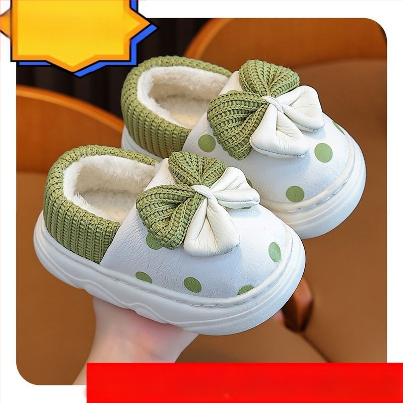 Bērnu čības meitenēm ziemā, princeses stila, augšdaļa no mikrofibras, TPR zole