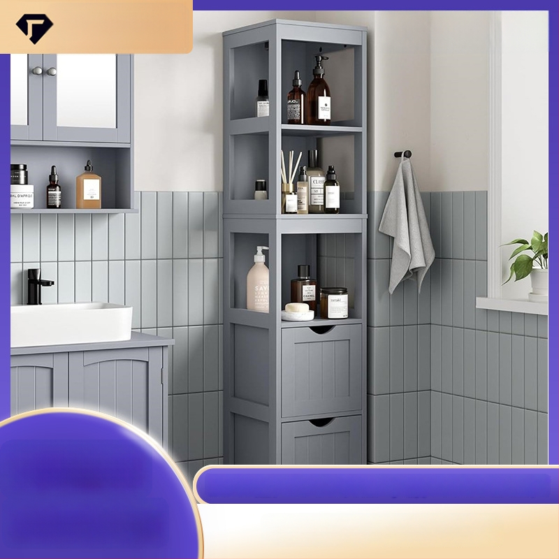 Jin Tailai JTLA-389 5-stāvu vannas istabas uzglabāšanas plaukts ar atvilktni, mūsdienīgs vienkāršs stils