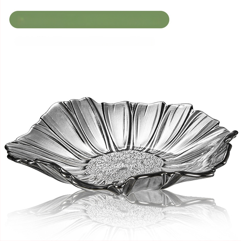 Nino stikla augļu plate ar saulespuķu motīvu – moderns minimālistisks dizains, izlaista 2022. gadā