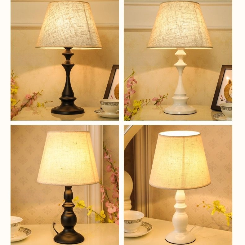 Skandinavijos stalo lempa miegamajam su prisilietimo jutikliu, nuotolinio valdymo ir reguliuojama šviesa (Model TR485845, 220V, metalo laikiklis)