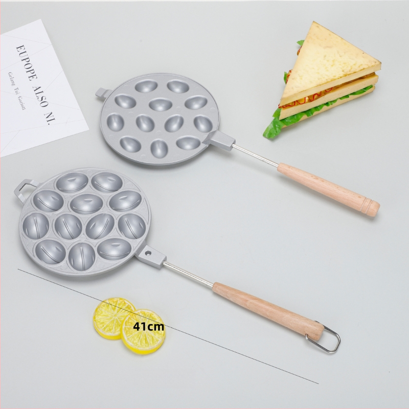 Ovaalne küpsetusvorm kookidele, 12/16 auguga, alumiiniumisulamist, vahvlivorm gaasipliidile