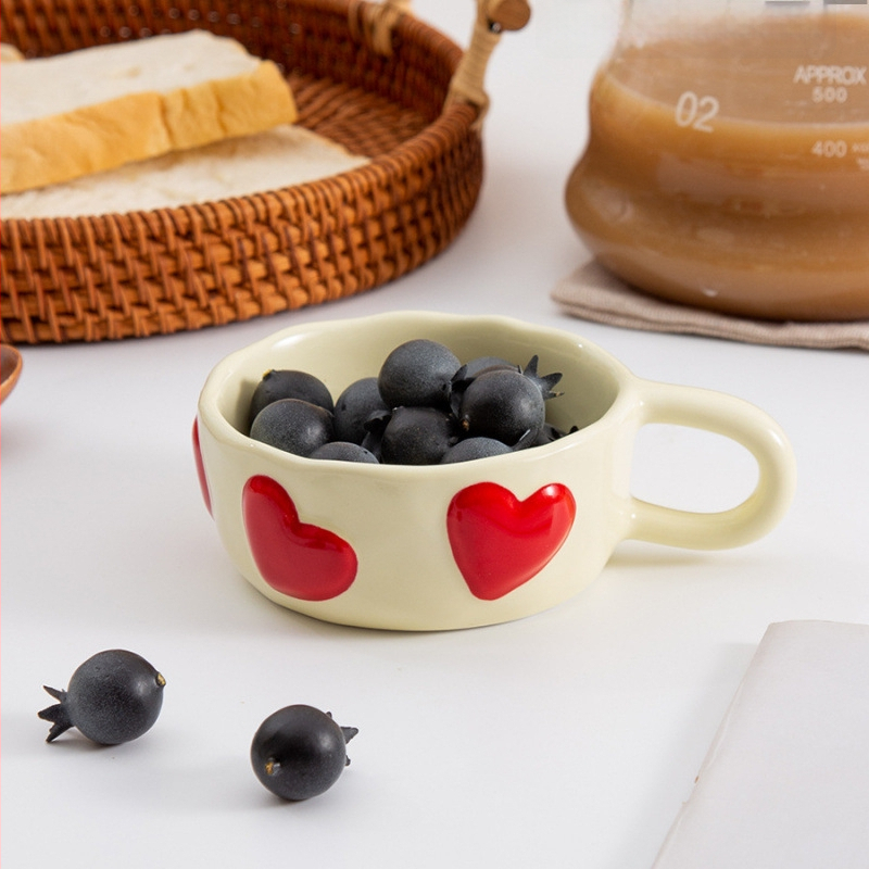 Portselanist kruus Korea stiilis ebakorraparase kujuga, mikrolaineahjus kasutatav, kõrgetele temperatuuridele vastupidav