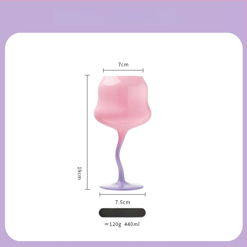 Macaron stiilis veiniklaas madu-sarnase kujunduse ja pilve inspireeritud siluett (kristallmaterjal; kaal 120 g; 1 tk)