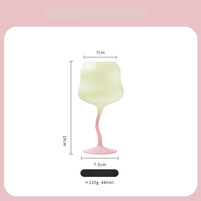 Macaron stiilis veiniklaas madu-sarnase kujunduse ja pilve inspireeritud siluett (kristallmaterjal; kaal 120 g; 1 tk)