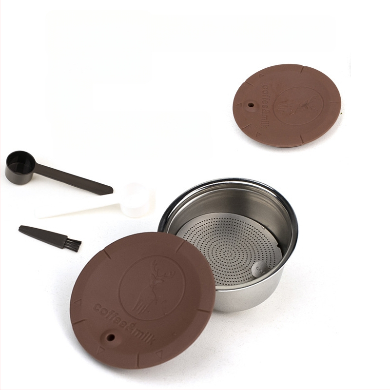 Roostevabast terasest Dolce Gusto kapslite filtrikupp, kahekordse kasutusega kohvile ja piimavahule